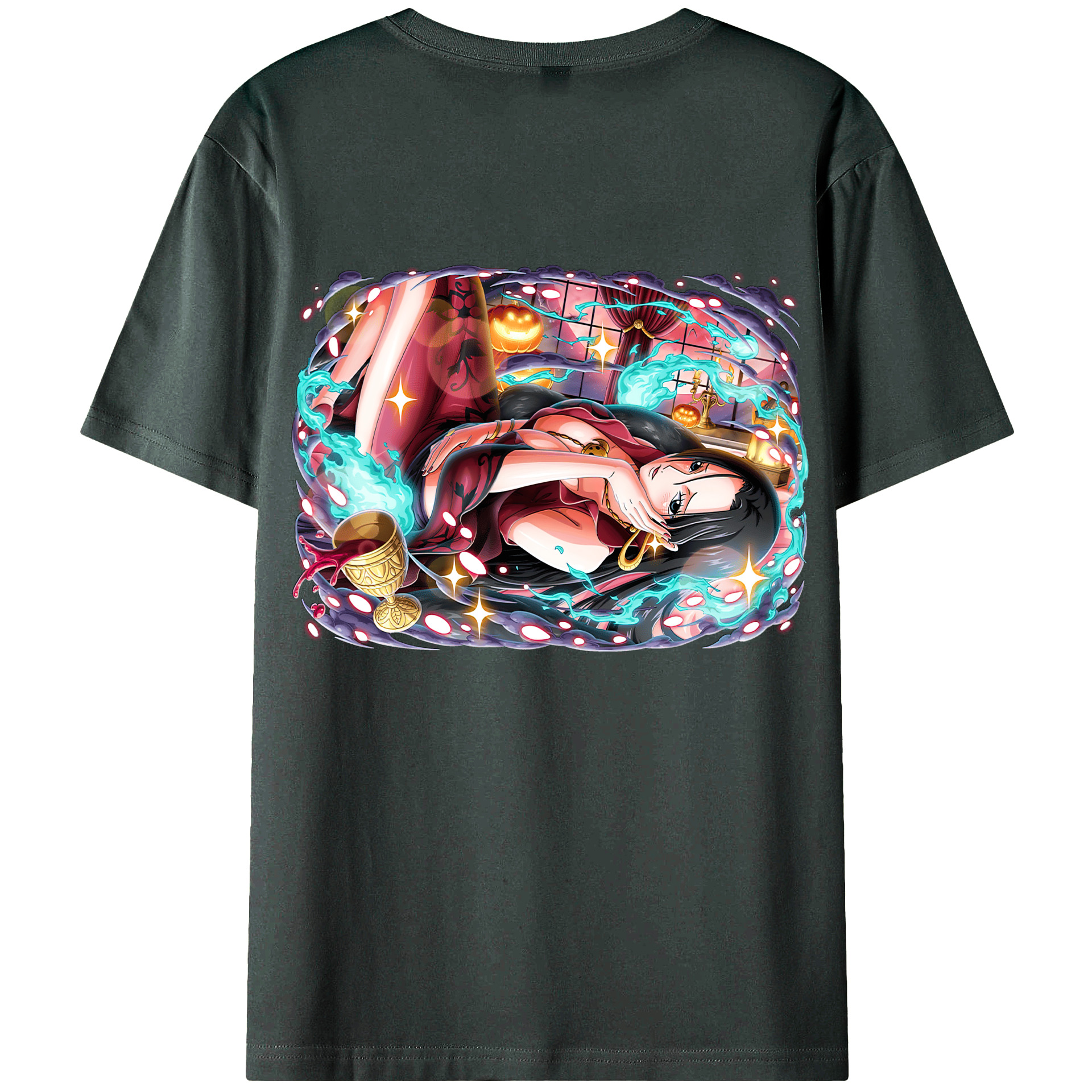 ワンピース ボア・ハンコック ONE PIECE Boa·Hancock 綿100％ メンズ半袖Tシャツ（バックプリント） 通気性